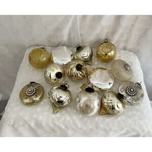 Lot Of 13 X LARGE Handblown Glass Christmas Ornament Balls High End Quality